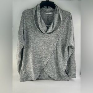 Notations Gray Light Weight Cowl Neck Sweater